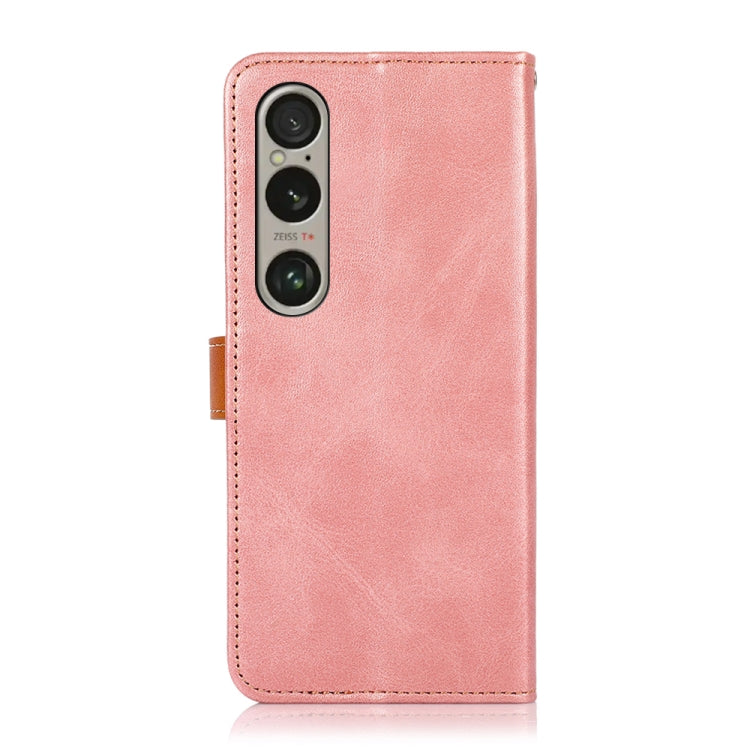 For Sony Xperia 1 IV KHAZNEH Dual-color Cowhide Texture Flip Leather Phone Case