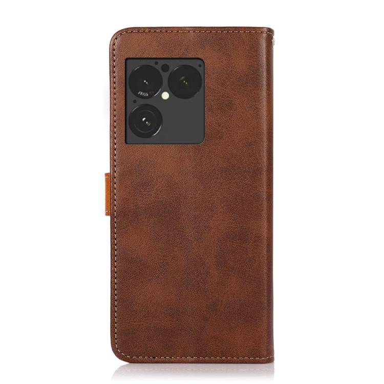 For Sony Xperia 1 VIII KHAZNEH Dual-color Cowhide Texture Flip Leather Phone Case