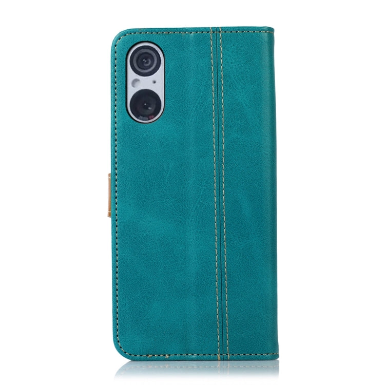 For Sony Xperia 5 V Stitching Thread Calf Texture Leather Phone Case