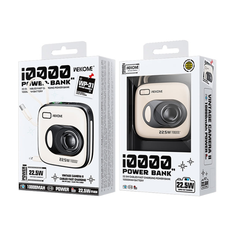 WK WP-31 Vintage Camera II Series 10000mAh 22.5W Super Fast Charging Power Bank with Cable