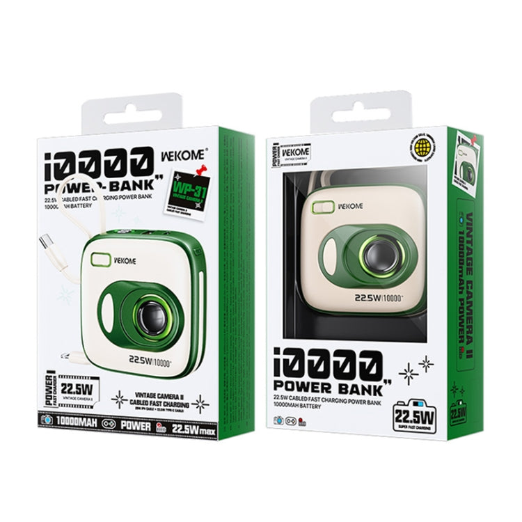 WK WP-31 Vintage Camera II Series 10000mAh 22.5W Super Fast Charging Power Bank with Cable