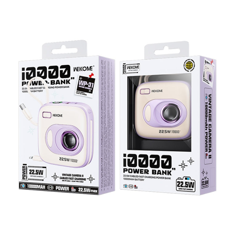 WK WP-31 Vintage Camera II Series 10000mAh 22.5W Super Fast Charging Power Bank with Cable