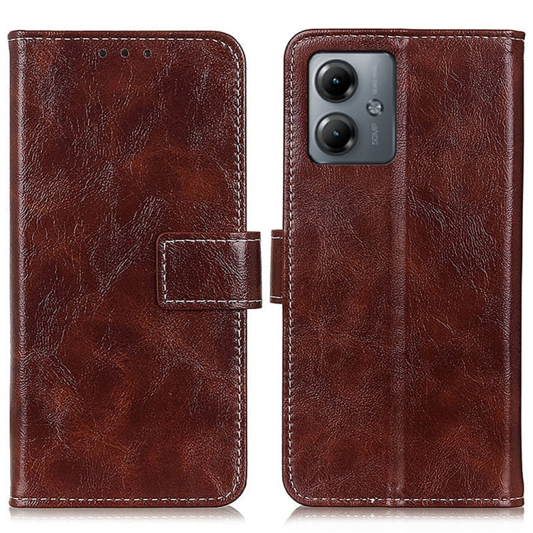 For Motorola Moto G14 4G Retro Crazy Horse Texture Leather Phone Case