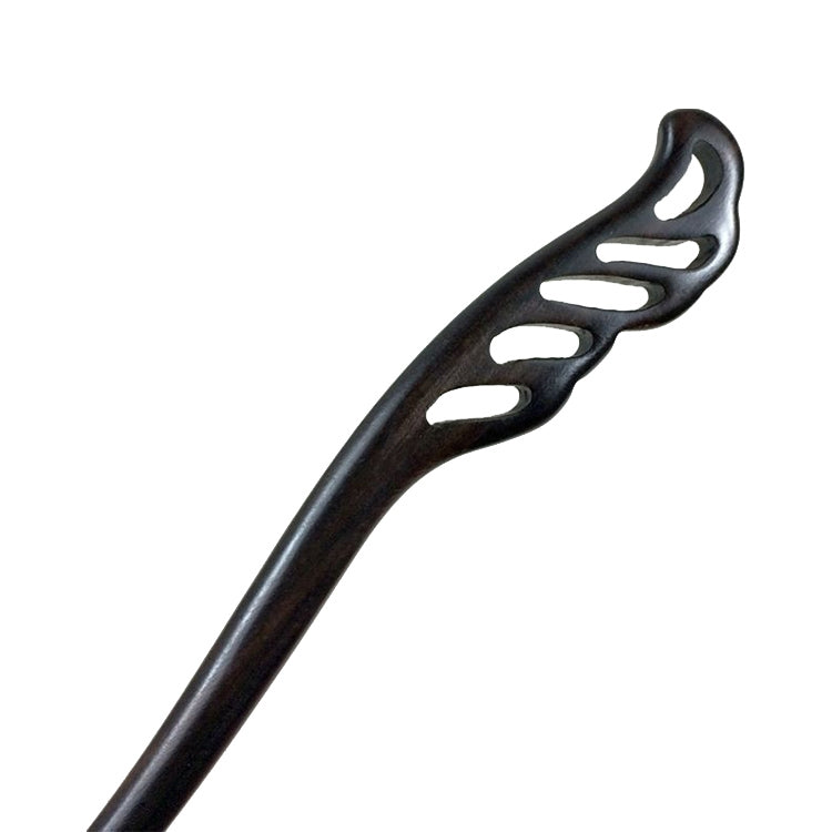 Classical Sandalwood Hairpin Hair Ornaments with Gift Box, Gift Box Random Color Delivery(Unfolded Feather Ebony)