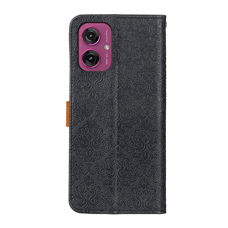 For Motorola Moto G55 5G European Floral Embossed Flip Leather Phone Case