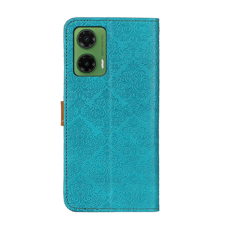 For Motorola Moto G35 5G European Floral Embossed Flip Leather Phone Case