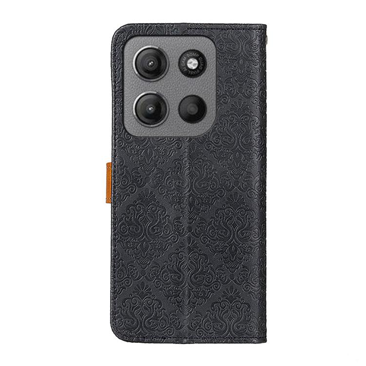 For Motorola Moto G15 4G / G05 European Floral Embossed Flip Leather Phone Case