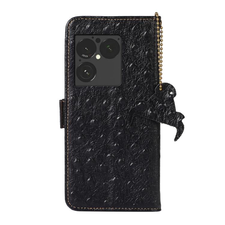 For Sony Xperia 1 VIII Ostrich Pattern Genuine Leather RFID Phone Case