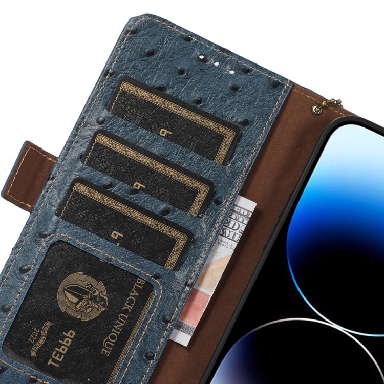 For Sony Xperia 1 VIII Ostrich Pattern Genuine Leather RFID Phone Case