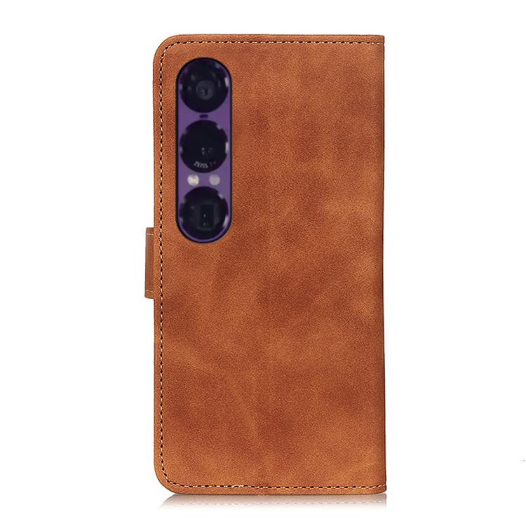 For Sony Xperia 1 VII KHAZNEH Retro Texture Horizontal Flip Leather Phone Case