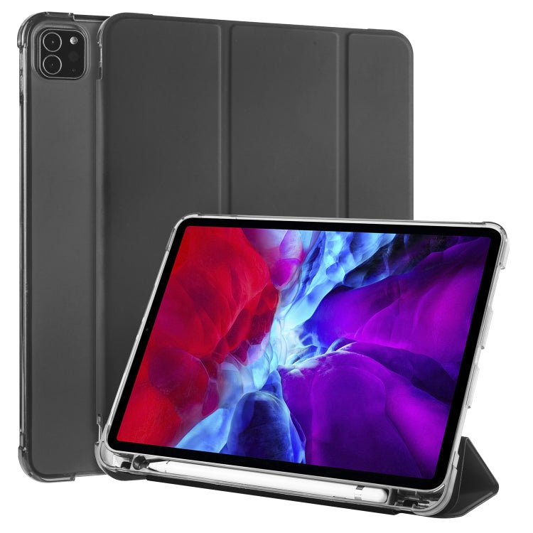 For iPad Pro 11 (2020) / iPad Pro 11(2018) 3-folding Horizontal Flip PU Leather + Shockproof TPU Tablet Case with Holder & Pen Slot