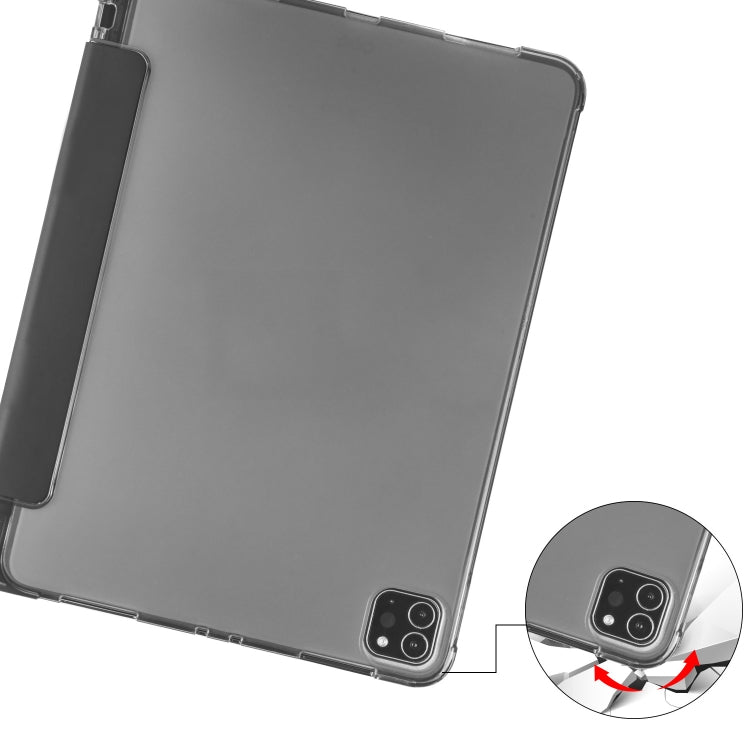 For iPad Pro 11 (2020) / iPad Pro 11(2018) 3-folding Horizontal Flip PU Leather + Shockproof TPU Tablet Case with Holder & Pen Slot
