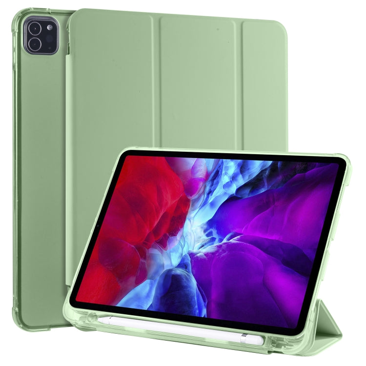 For iPad Pro 11 (2020) / iPad Pro 11(2018) 3-folding Horizontal Flip PU Leather + Shockproof TPU Tablet Case with Holder & Pen Slot