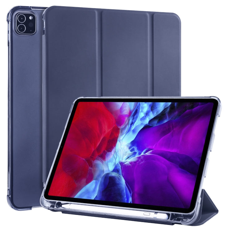 For iPad Pro 11 (2020) / iPad Pro 11(2018) 3-folding Horizontal Flip PU Leather + Shockproof TPU Tablet Case with Holder & Pen Slot