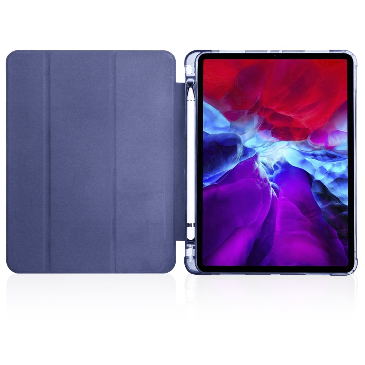 For iPad Pro 11 (2020) / iPad Pro 11(2018) 3-folding Horizontal Flip PU Leather + Shockproof TPU Tablet Case with Holder & Pen Slot