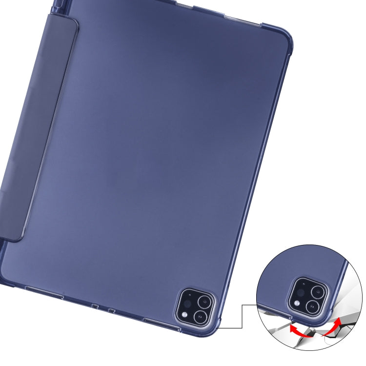 For iPad Pro 11 (2020) / iPad Pro 11(2018) 3-folding Horizontal Flip PU Leather + Shockproof TPU Tablet Case with Holder & Pen Slot