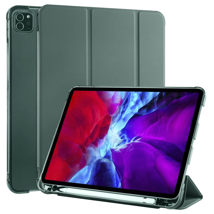 For iPad Pro 11 (2020) / iPad Pro 11(2018) 3-folding Horizontal Flip PU Leather + Shockproof TPU Tablet Case with Holder & Pen Slot