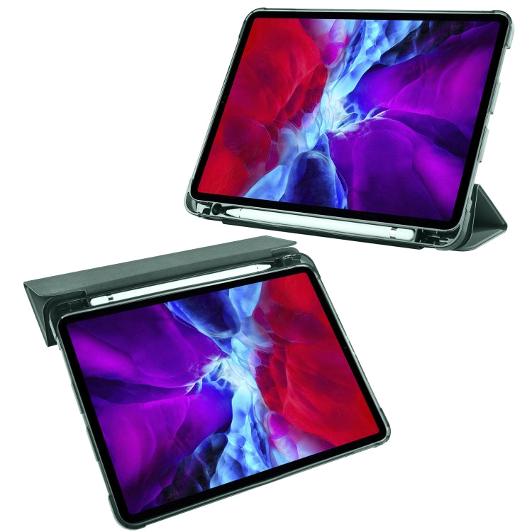 For iPad Pro 11 (2020) / iPad Pro 11(2018) 3-folding Horizontal Flip PU Leather + Shockproof TPU Tablet Case with Holder & Pen Slot