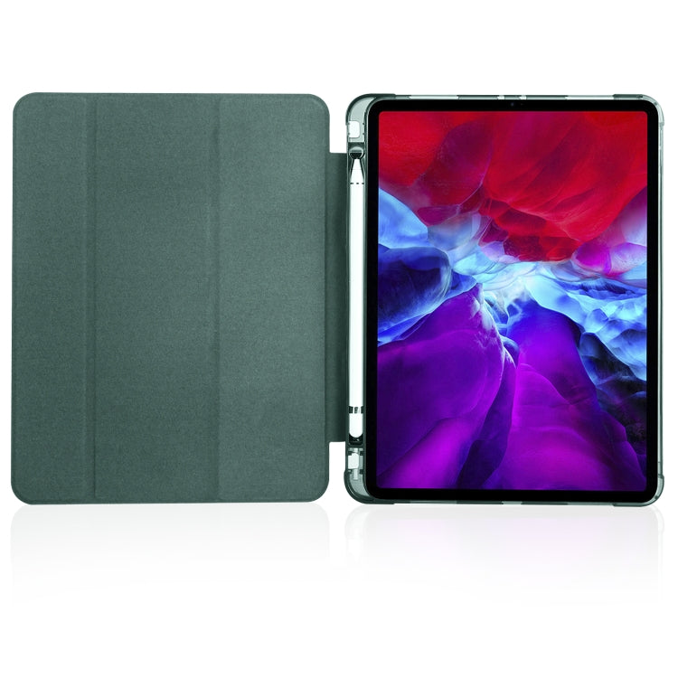 For iPad Pro 11 (2020) / iPad Pro 11(2018) 3-folding Horizontal Flip PU Leather + Shockproof TPU Tablet Case with Holder & Pen Slot