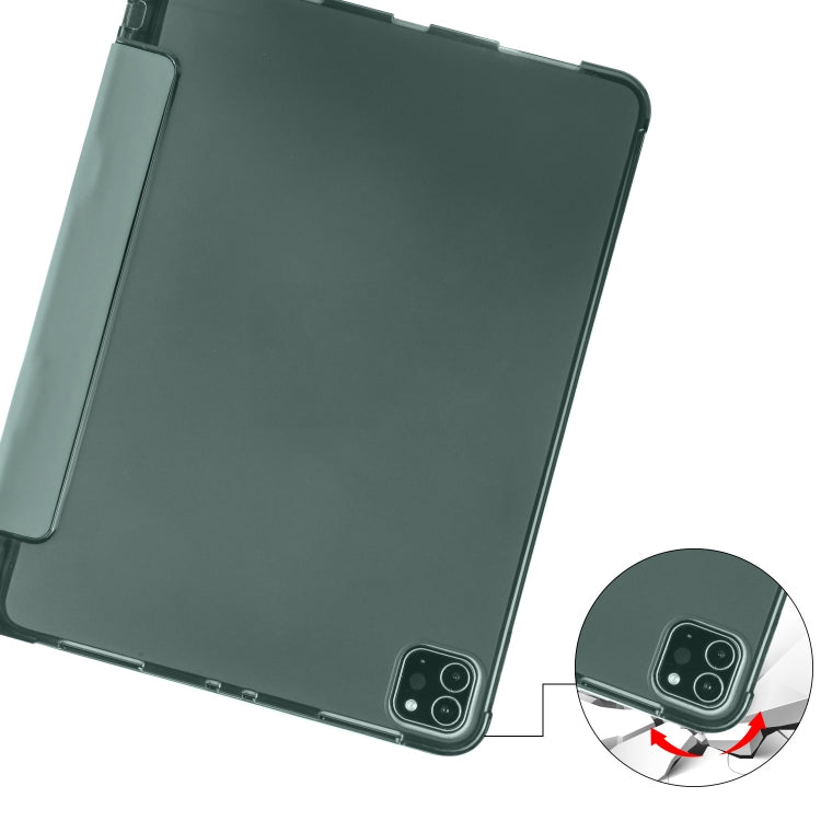 For iPad Pro 11 (2020) / iPad Pro 11(2018) 3-folding Horizontal Flip PU Leather + Shockproof TPU Tablet Case with Holder & Pen Slot