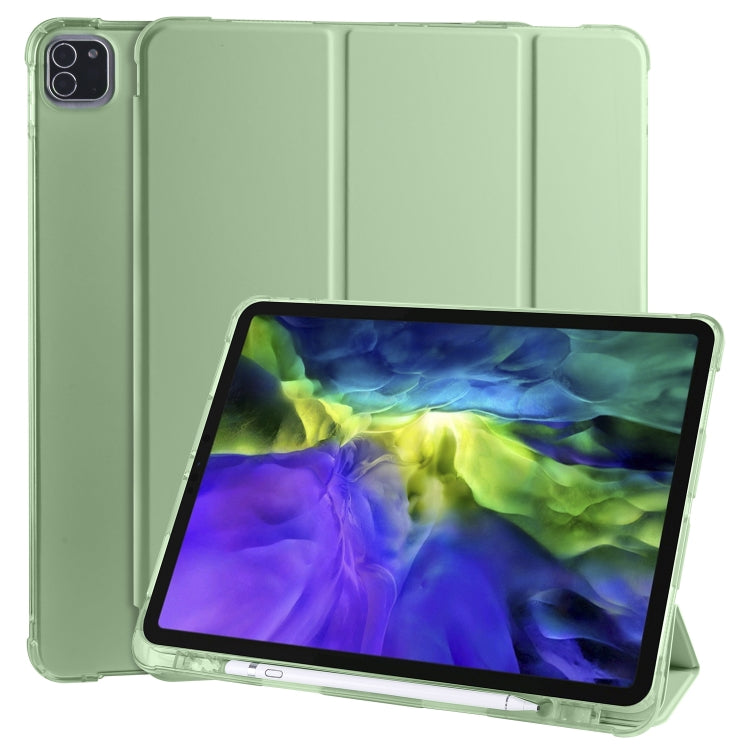 For iPad Pro 12.9 (2020) / iPad Pro 12.9(2018) 3-folding Horizontal Flip PU Leather + Shockproof TPU Tablet Case with Holder & Pen Slot