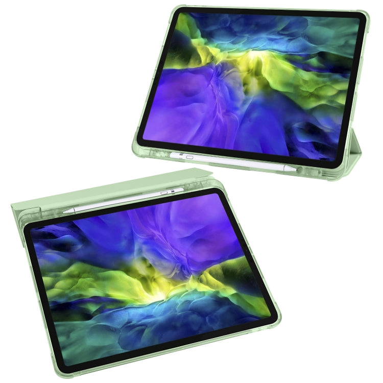 For iPad Pro 12.9 (2020) / iPad Pro 12.9(2018) 3-folding Horizontal Flip PU Leather + Shockproof TPU Tablet Case with Holder & Pen Slot