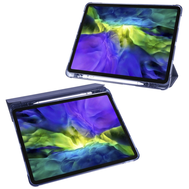For iPad Pro 12.9 (2020) / iPad Pro 12.9(2018) 3-folding Horizontal Flip PU Leather + Shockproof TPU Tablet Case with Holder & Pen Slot