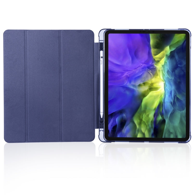 For iPad Pro 12.9 (2020) / iPad Pro 12.9(2018) 3-folding Horizontal Flip PU Leather + Shockproof TPU Tablet Case with Holder & Pen Slot