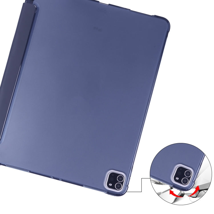 For iPad Pro 12.9 (2020) / iPad Pro 12.9(2018) 3-folding Horizontal Flip PU Leather + Shockproof TPU Tablet Case with Holder & Pen Slot