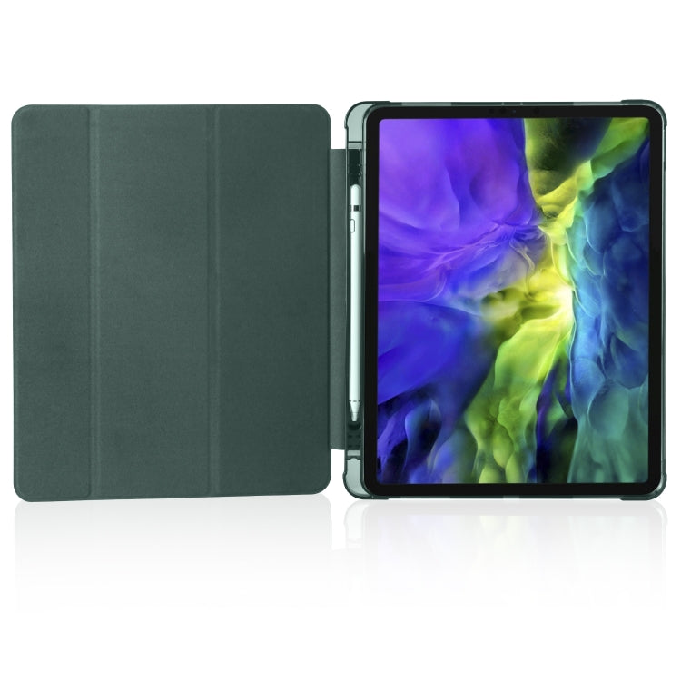 For iPad Pro 12.9 (2020) / iPad Pro 12.9(2018) 3-folding Horizontal Flip PU Leather + Shockproof TPU Tablet Case with Holder & Pen Slot