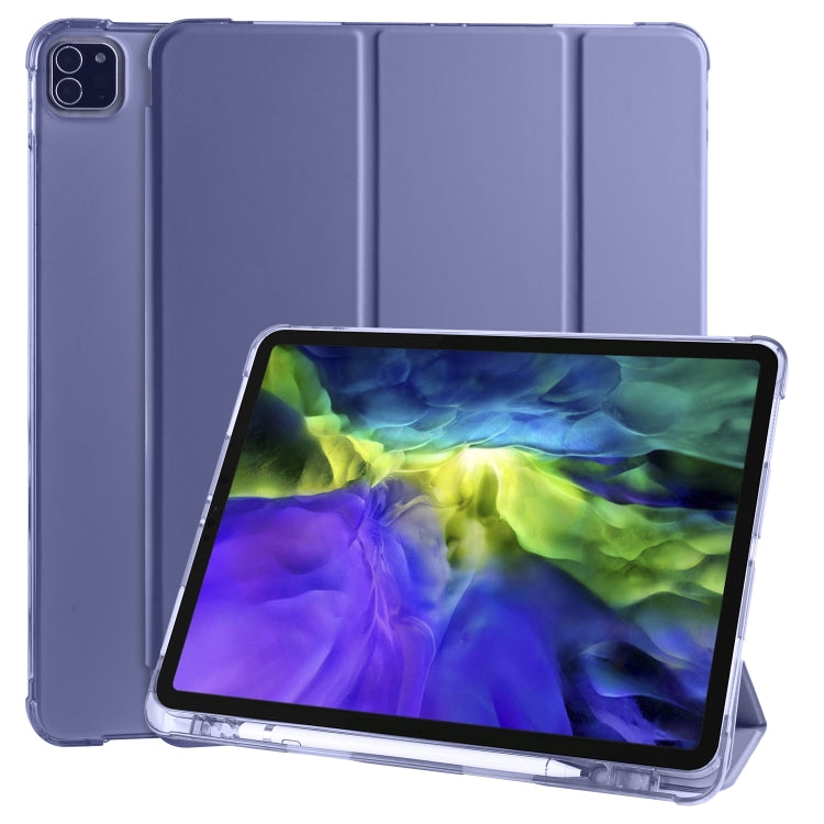 For iPad Pro 12.9 (2020) / iPad Pro 12.9(2018) 3-folding Horizontal Flip PU Leather + Shockproof TPU Tablet Case with Holder & Pen Slot