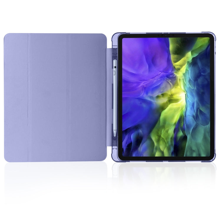 For iPad Pro 12.9 (2020) / iPad Pro 12.9(2018) 3-folding Horizontal Flip PU Leather + Shockproof TPU Tablet Case with Holder & Pen Slot