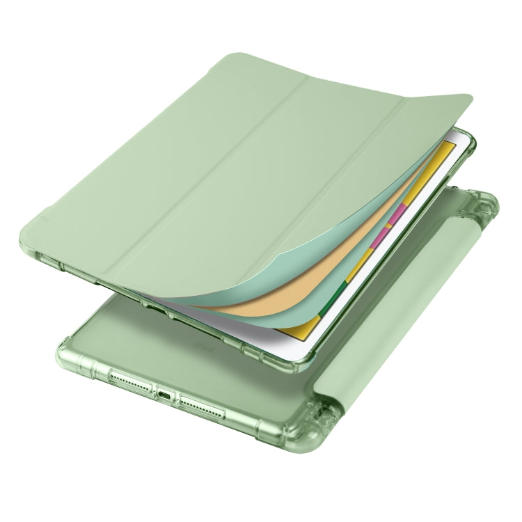 For iPad 10.2 2021 / 2020 / 2019 3-folding Horizontal Flip PU Leather + Shockproof TPU Case with Holder & Pen Slot