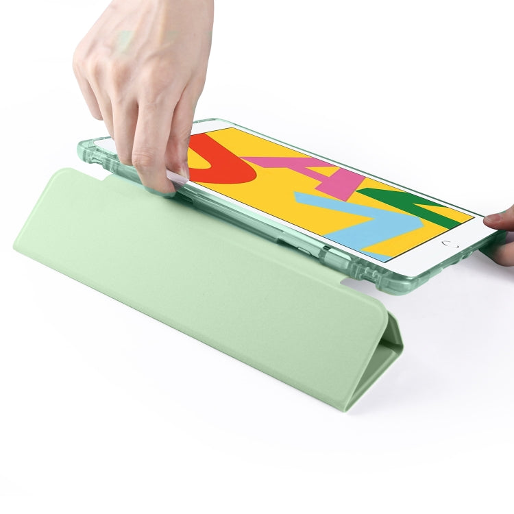 For iPad 10.2 2021 / 2020 / 2019 3-folding Horizontal Flip PU Leather + Shockproof TPU Case with Holder & Pen Slot
