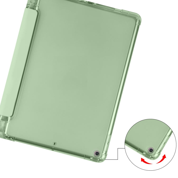 For iPad 10.2 2021 / 2020 / 2019 3-folding Horizontal Flip PU Leather + Shockproof TPU Case with Holder & Pen Slot