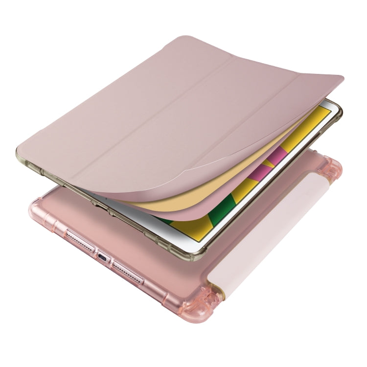 For iPad 10.2 2021 / 2020 / 2019 3-folding Horizontal Flip PU Leather + Shockproof TPU Case with Holder & Pen Slot