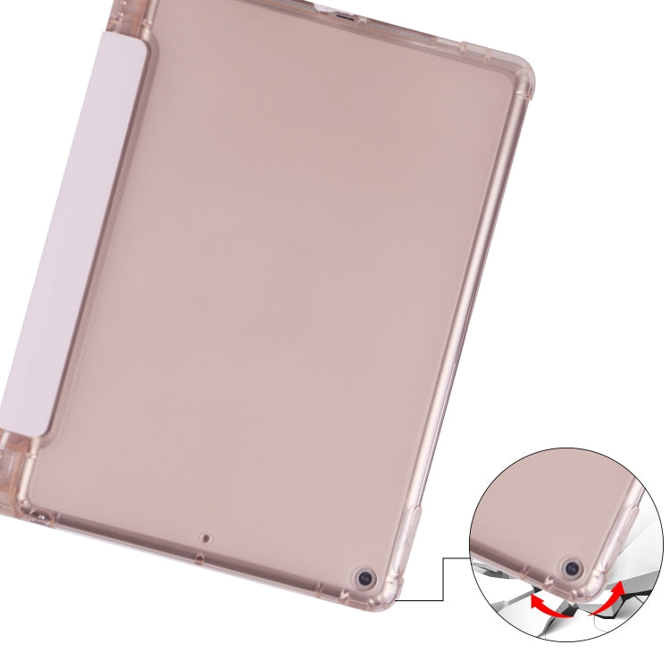 For iPad 10.2 2021 / 2020 / 2019 3-folding Horizontal Flip PU Leather + Shockproof TPU Case with Holder & Pen Slot