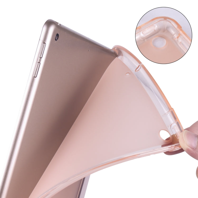 For iPad 10.2 2021 / 2020 / 2019 3-folding Horizontal Flip PU Leather + Shockproof TPU Case with Holder & Pen Slot