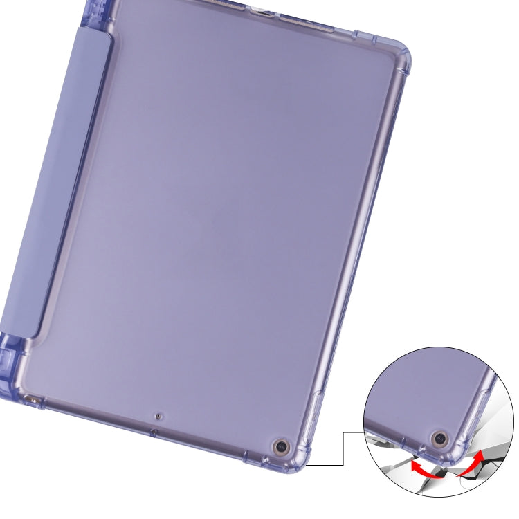 For iPad 10.2 2021 / 2020 / 2019 3-folding Horizontal Flip PU Leather + Shockproof TPU Case with Holder & Pen Slot