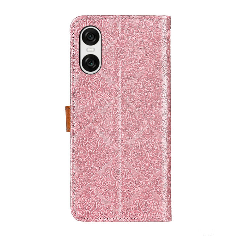 For Sony Xperia 10 VI European Floral Embossed Leather Phone Case