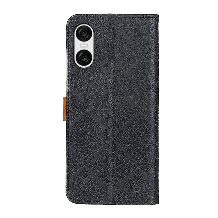 For Sony Xperia 10 VI European Floral Embossed Leather Phone Case