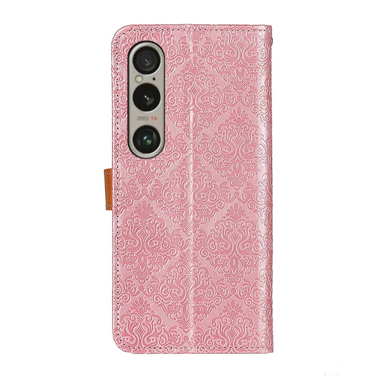 For Sony Xperia 1 VI European Floral Embossed Leather Phone Case