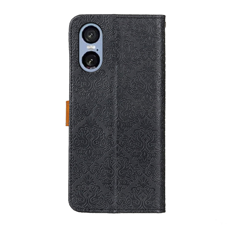 For Sony Xperia 5 VI European Floral Embossed Leather Phone Case