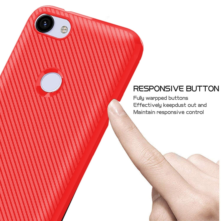 For Motorola Moto E6 Play Carbon Fiber Texture Shockproof TPU Protective Case
