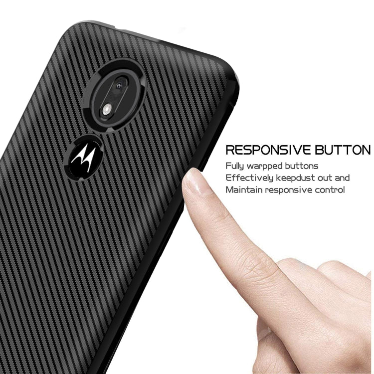 For Motorola Moto G7 Play(US Version) Carbon Fiber Texture Shockproof TPU Protective Case