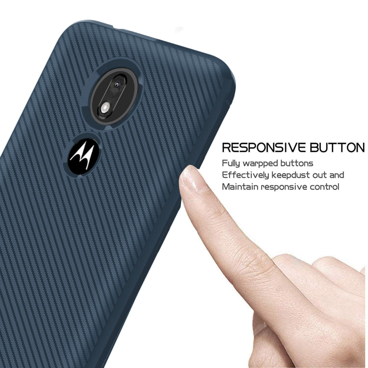 For Motorola Moto G7 Play(EU Version) Carbon Fiber Texture Shockproof TPU Protective Case