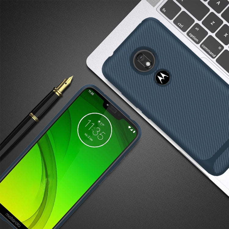 For Motorola Moto G7 Play(EU Version) Carbon Fiber Texture Shockproof TPU Protective Case