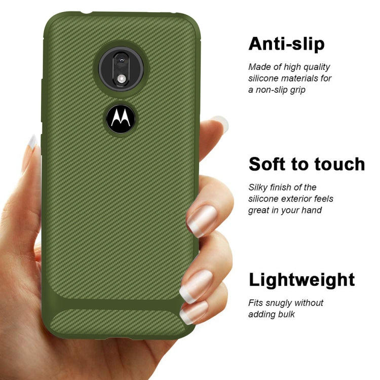 For Motorola Moto G7 Play(EU Version) Carbon Fiber Texture Shockproof TPU Protective Case