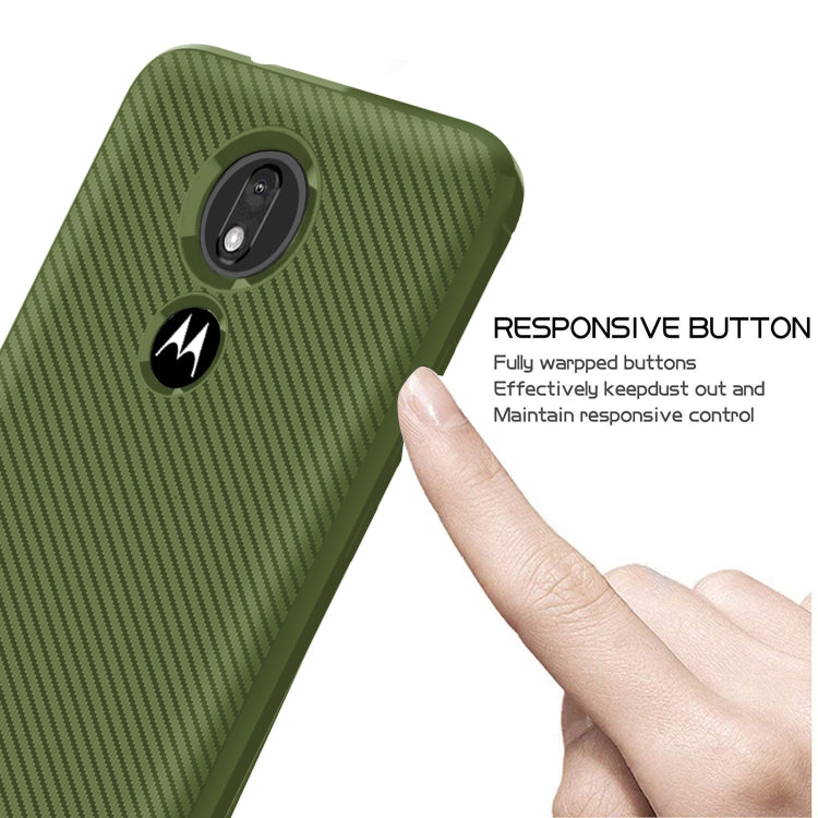 For Motorola Moto G7 Power(US Version) Carbon Fiber Texture Shockproof TPU Protective Case
