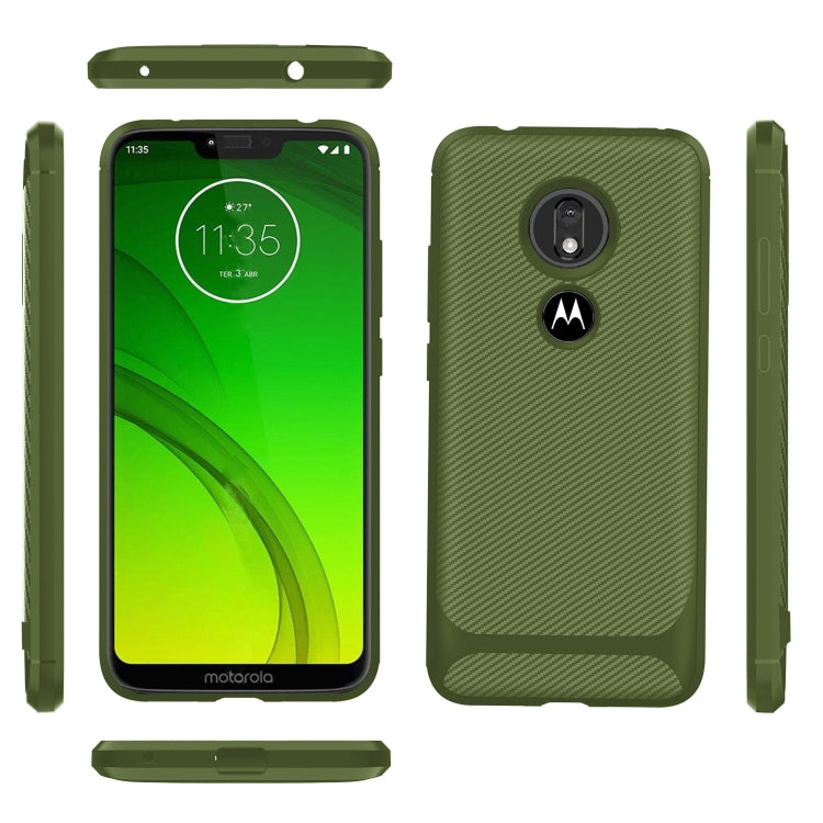 For Motorola Moto G7 Power(US Version) Carbon Fiber Texture Shockproof TPU Protective Case